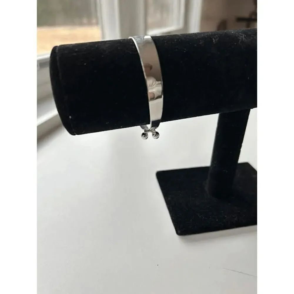 Vintage Minimalist Signed ANSON Elegant Silver Tone Small Cuff Bracelet